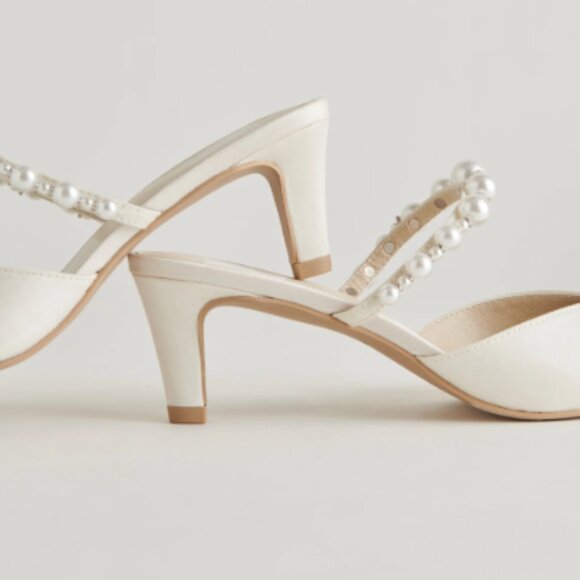 Dolce Vita Kanika Pearl Mid Heels Vanilla Pearls Wedding Bride Size 8 $150.00 - Picture 4 of 16